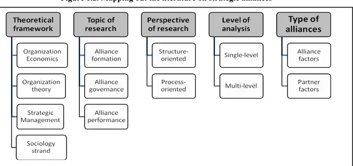 Figure 1.2. Mapping out the literature on strategic alliances