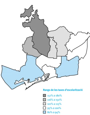 Mapa 2. Moviment de la població escolar en el territori. 
