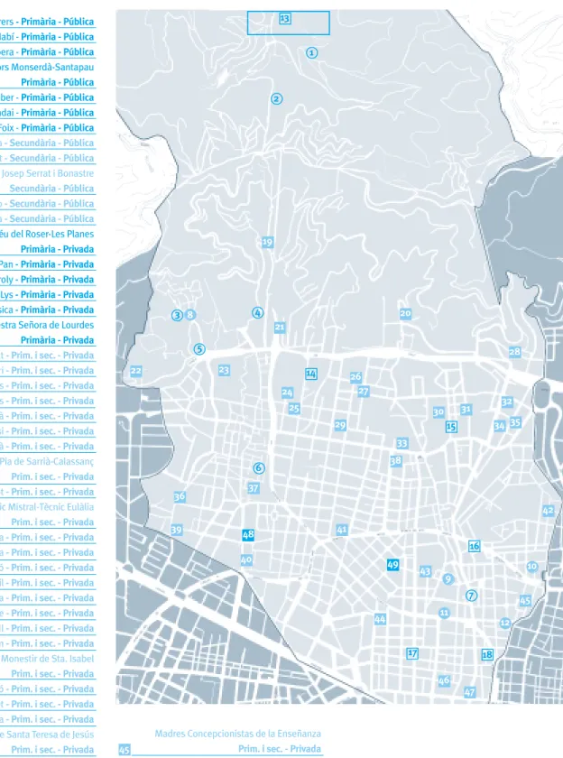 Mapa 7. Centres públics i privats concertats d’educació primària i secundària obligatòria
