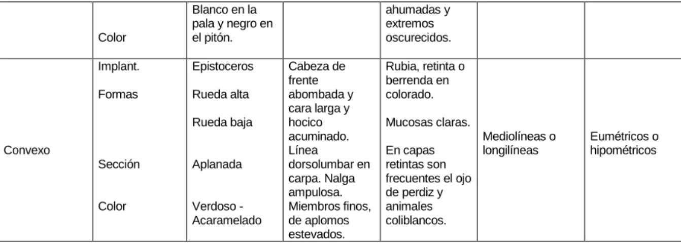 Cuadro 2.  Características de ganado vacuno de carne  