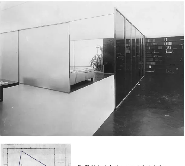 Fig. 30. A la izquierda, plano con punto desde donde se  toma la fotografía y ángulo visual que abarca