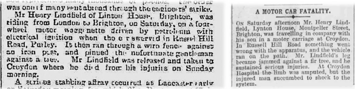 Figura 3. Izq. Periódico “The Newcastle Courant”, 19 Febrero 1898; extracto de la sección “General News”, pag 3./ Dcha