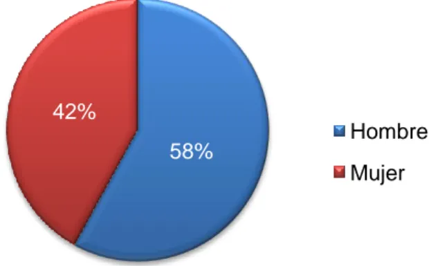 Figura 1. Distribución de la muestra por sexos 