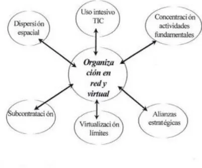 Ilustración 2.3: Características de la organización virtual