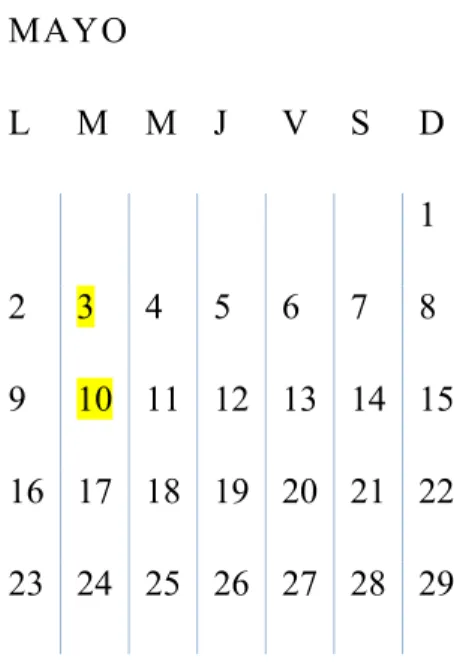Figura 1 Calendario I                                                          Figura 2 Calendario II 