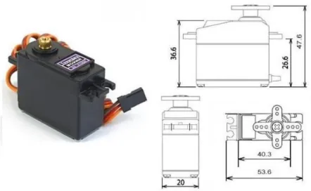 FIGURA 3.4. DIMENSIONES SERVO MG996R 