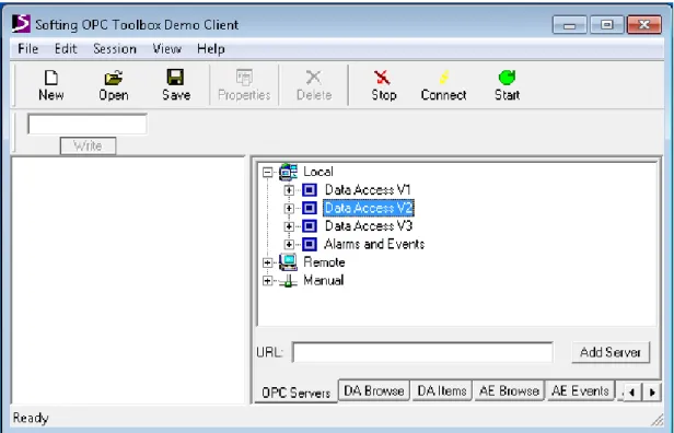 Figura 4 Pantalla Inicial de Softing OPC 
