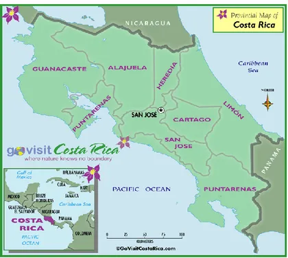 Figura 9: Mapa político Costa Rica. Fuente: Go Visit Costa Rica, 2015. 