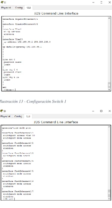 Ilustración 13 - Configuración Switch 1 