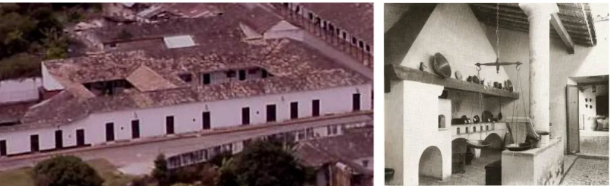 Foto 2.20. Corredores y patios internos de viviendas y vista de la cocina que da sobre un  patio posterior, Museo Colonial de Caracas