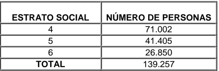 TABLA 6  Población por estratos sociales de Pereira 