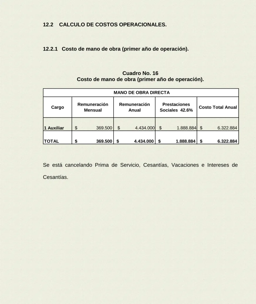 Cuadro No. 16 