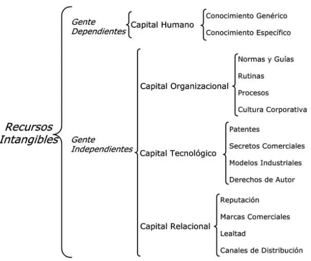 Tabla 1. Clasificación de los activos intangibles. 