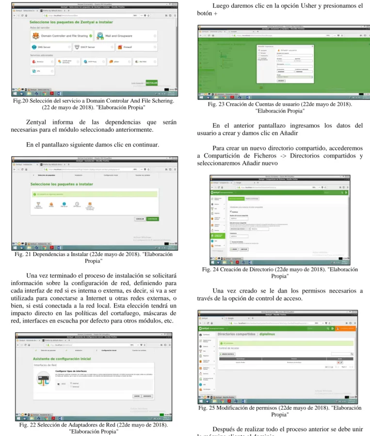 Fig. 22 Selección de Adaptadores de Red (22de mayo de 2018). 