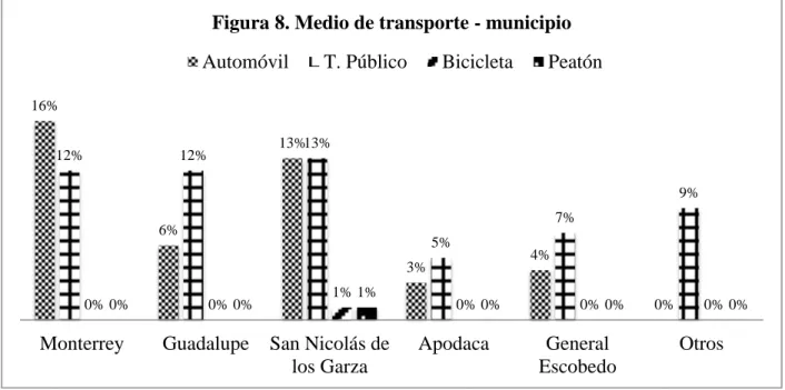 Figura 8. Medio de transporte - municipio 