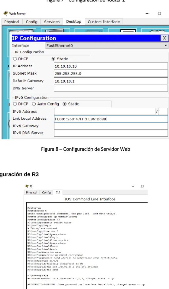Figura 8 – Configuración de Servidor Web 