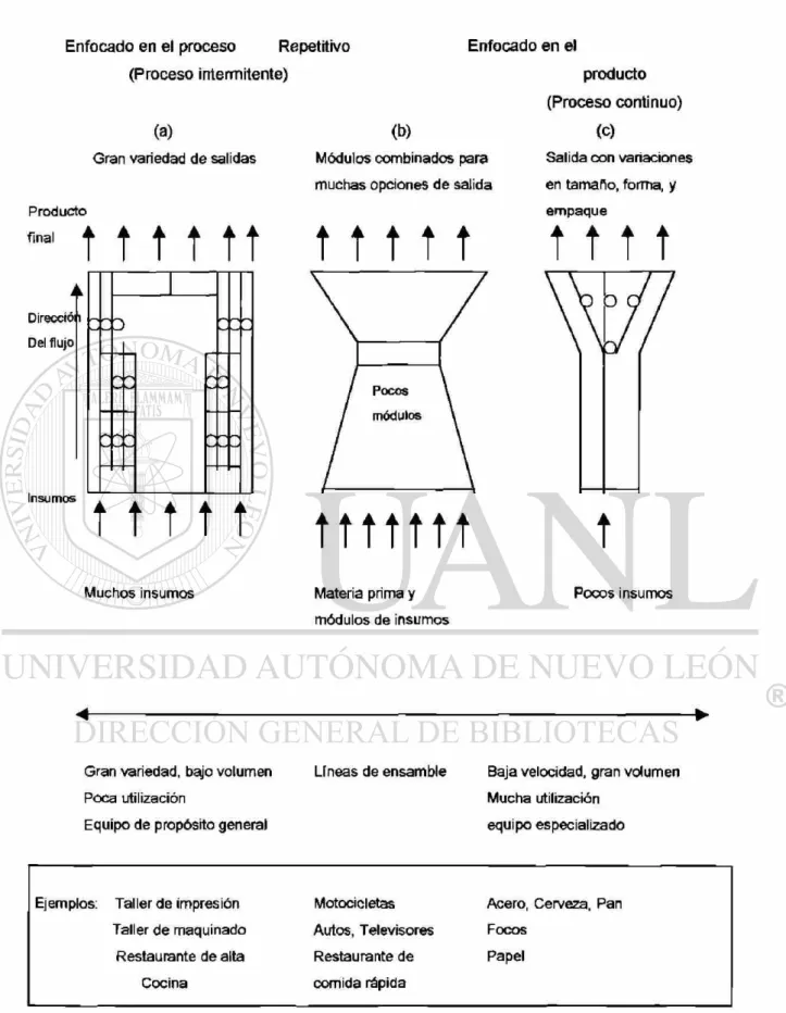 Figura 2.1 Comparación de opciones de procesos 