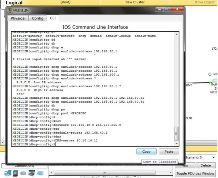 Figura 5. Configuración VLANs 