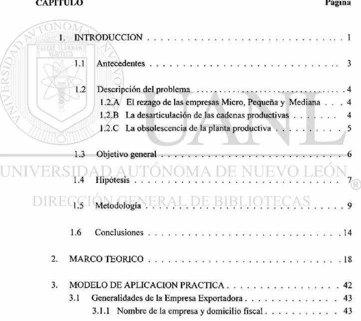 TABLA DE CONTENIDO 