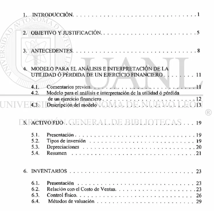 TABLA DE CONTENIDO 