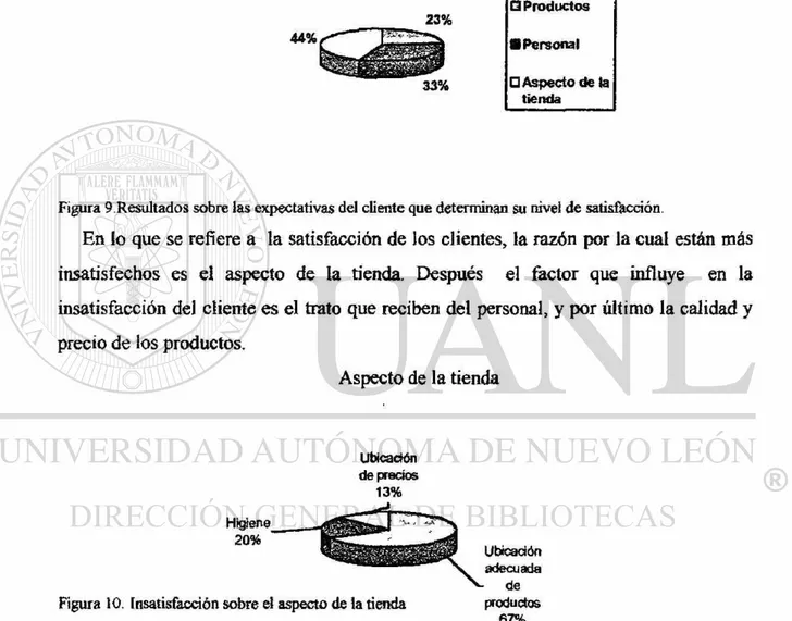 Figura 10. Insatisfacción sobre el aspecto de la tienda productos  67% 