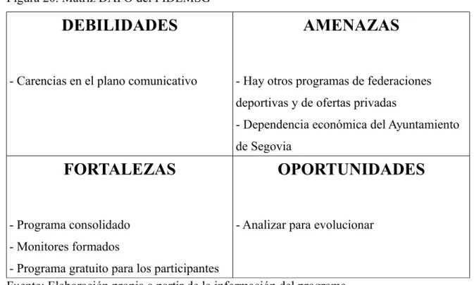 Figura 20. Matriz DAFO del PIDEMSG