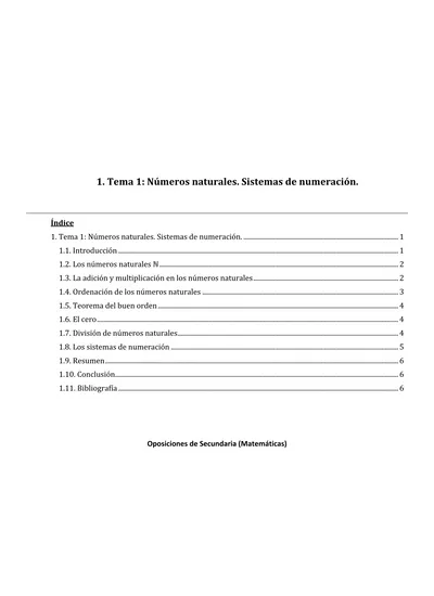 1. Tema 1: Números Naturales. Sistemas De Numeración.