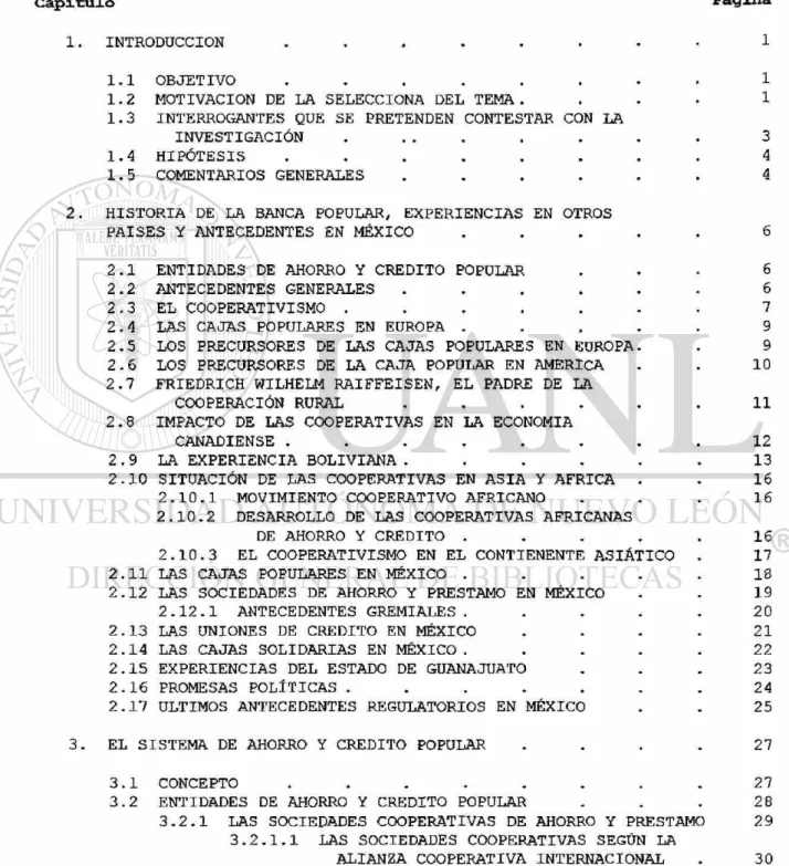 TABLA  D E CONTENIDO 