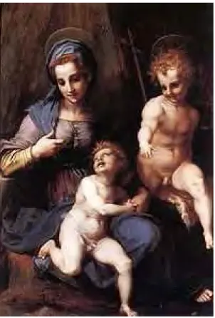 Figura 11. “Virgen con niño y San Juan”, Andrea del Sarto, s.XVI 