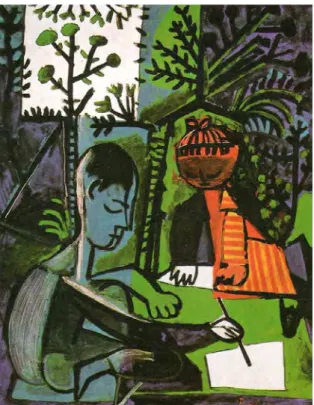 Figura 32. “Claude y Paloma dibujando”, Picasso, segunda mitad del s.XX 