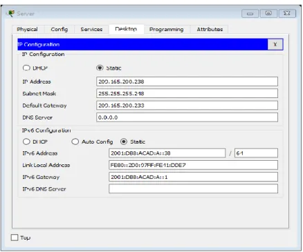 Figura 3. Direccionamiento de red del server. 