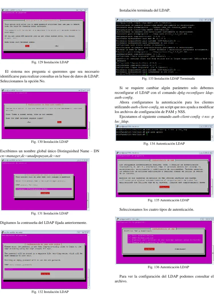 Fig. 130 Instalación LDAP 