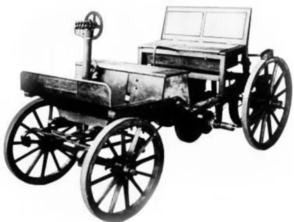 Figura 1.2. Primer automóvil de motor combustión interna. Fuente: https://goo.gl/ntN0wK