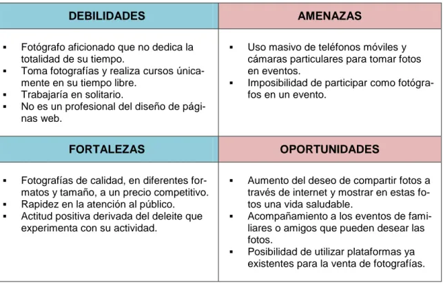 Tabla 1. Matriz DAFO  