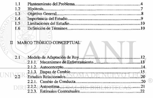 TABLA DE CONTENIDO 