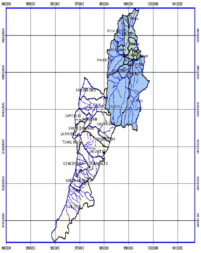 Mapa 2. División Política Sumapaz. Copyright 2007 por Observatorio Social Sumapaz 