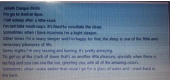 Figure 11. Writing practice in online class. Source: Author. 