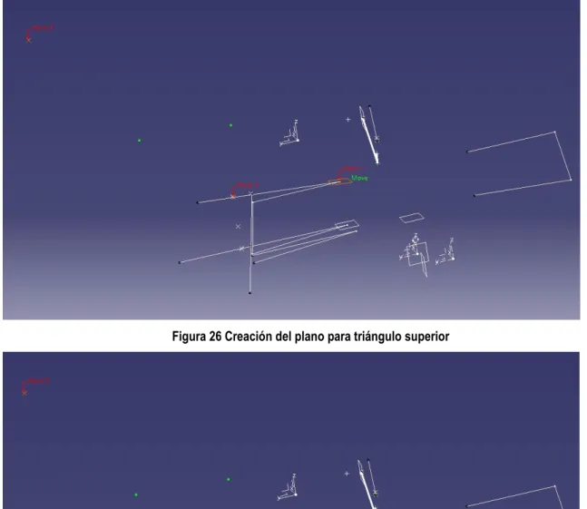 Figura 26 Creación del plano para triángulo superior 