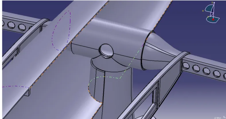 Figure 3.3.- join between vertical and horizontal longeron and the tear shape