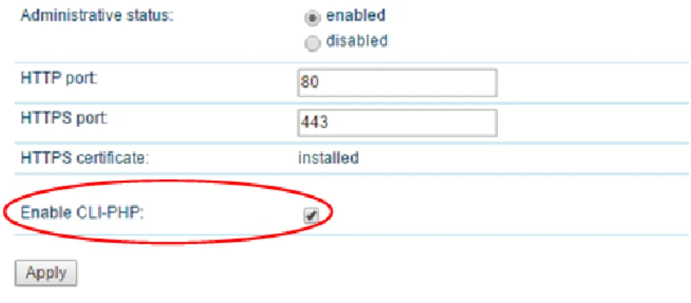 Figura 3.7. Activación del servidor web para la transmisión de datos    