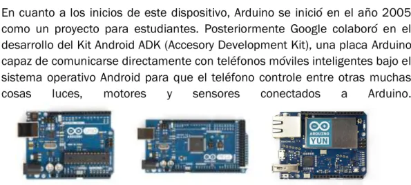 Ilustración 2: Placas de Arduino UNO, MEGA y YÚN 