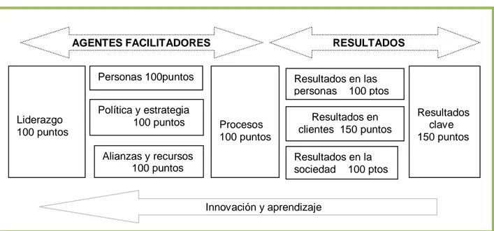 Figura 9. Adaptación del Modelo EFQM de Excelencia 2000 al sector sanitario. 