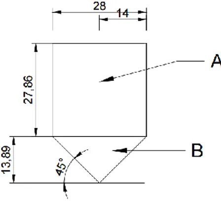 Ilustración 4. Dimensiones básicas del reactor expresado en cm. Elaboración propia. 