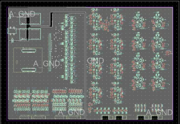 Fig. 48. Distribución de los planos de tierra en la PCB 