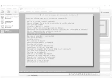 Figura  2:  Panel  principal  de  administración  de  servicios  de  Zentyal server. 