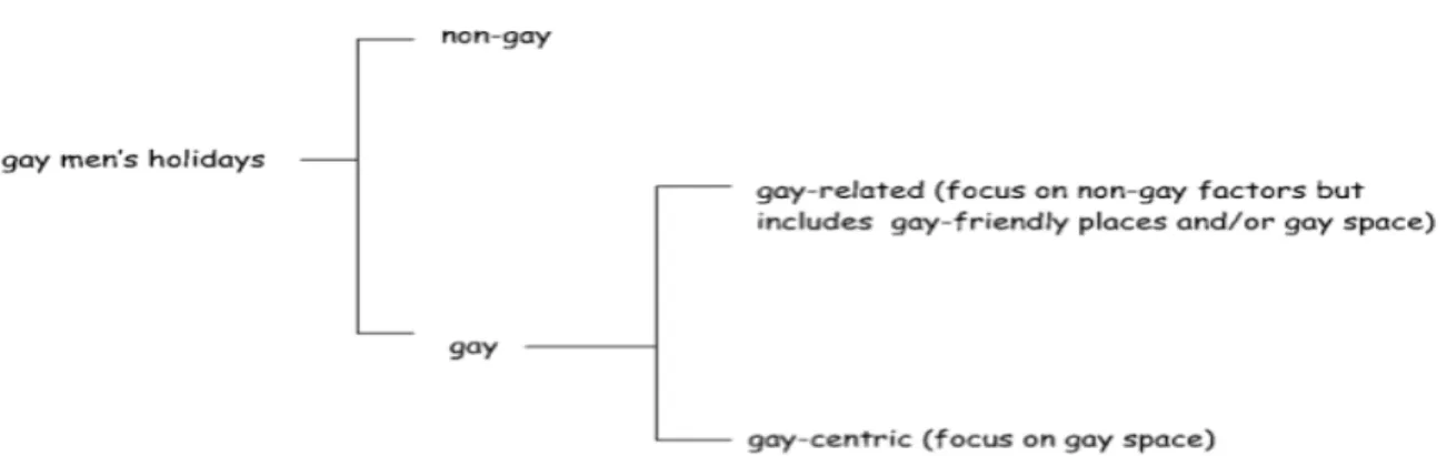Figura 7: Tipología de la fiesta de los hombres gay  Fuente: Hughes, 2002: 301 