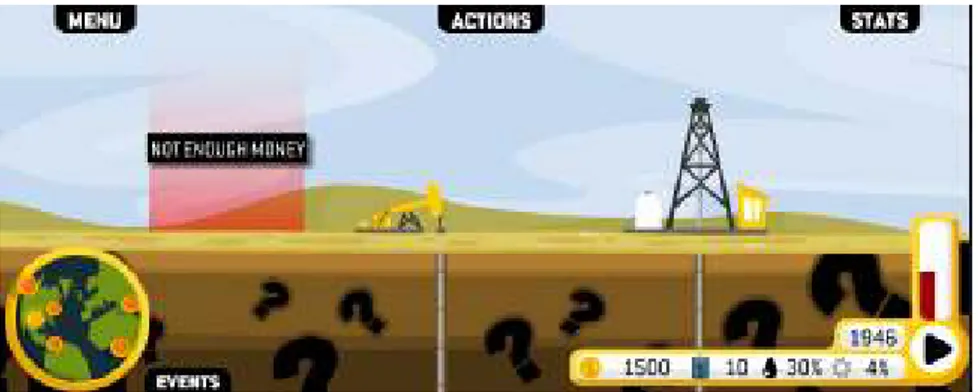 Figura 11: El juego Oiligarchy permite visualizar y participar de la  extracción de petróleo del subsuelo