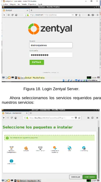Figura 19. Instalación Zentyal Server. 