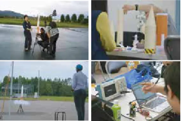 Figure 4. CanSat Launch Experiment with Paper Craft Rocket made by  Each Participant.