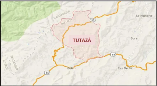 Foto 6.  Imagen Satelital del Municipio de Tutazá. 